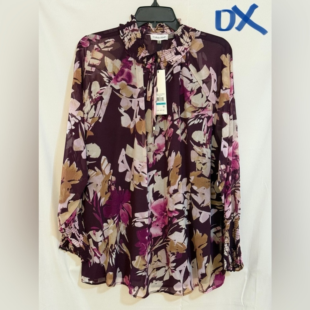 Calvin Klein Purple Floral Blouse